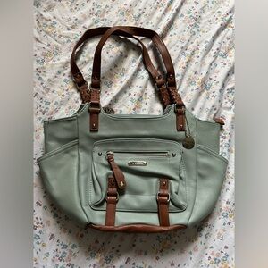 Rosetti Mint Green & Brown Multi-Pocket Shoulder Bag –BRAND NEW!
